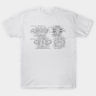 Combination Side and End Port Pump Vintage Patent Hand Drawing T-Shirt